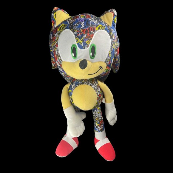 Sonic The Hedgehog Plush Toy 17" Comic Print Design By Toy Factory - Picture 5 of 10